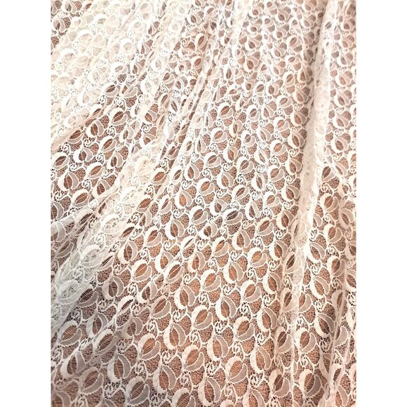 White Lace Curtain Panel Pinch Pleat Extra Large Floral Cottage Granny 70x85 - Picture 2 of 4